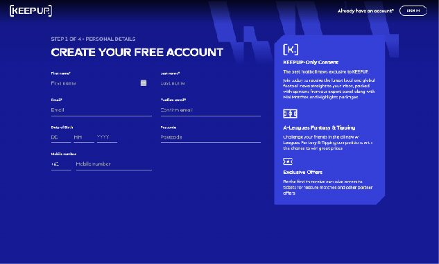 Keepup Registration